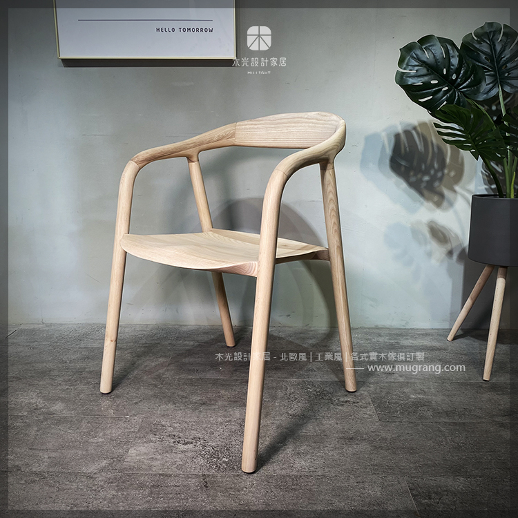 FION-弧形梣木實木椅