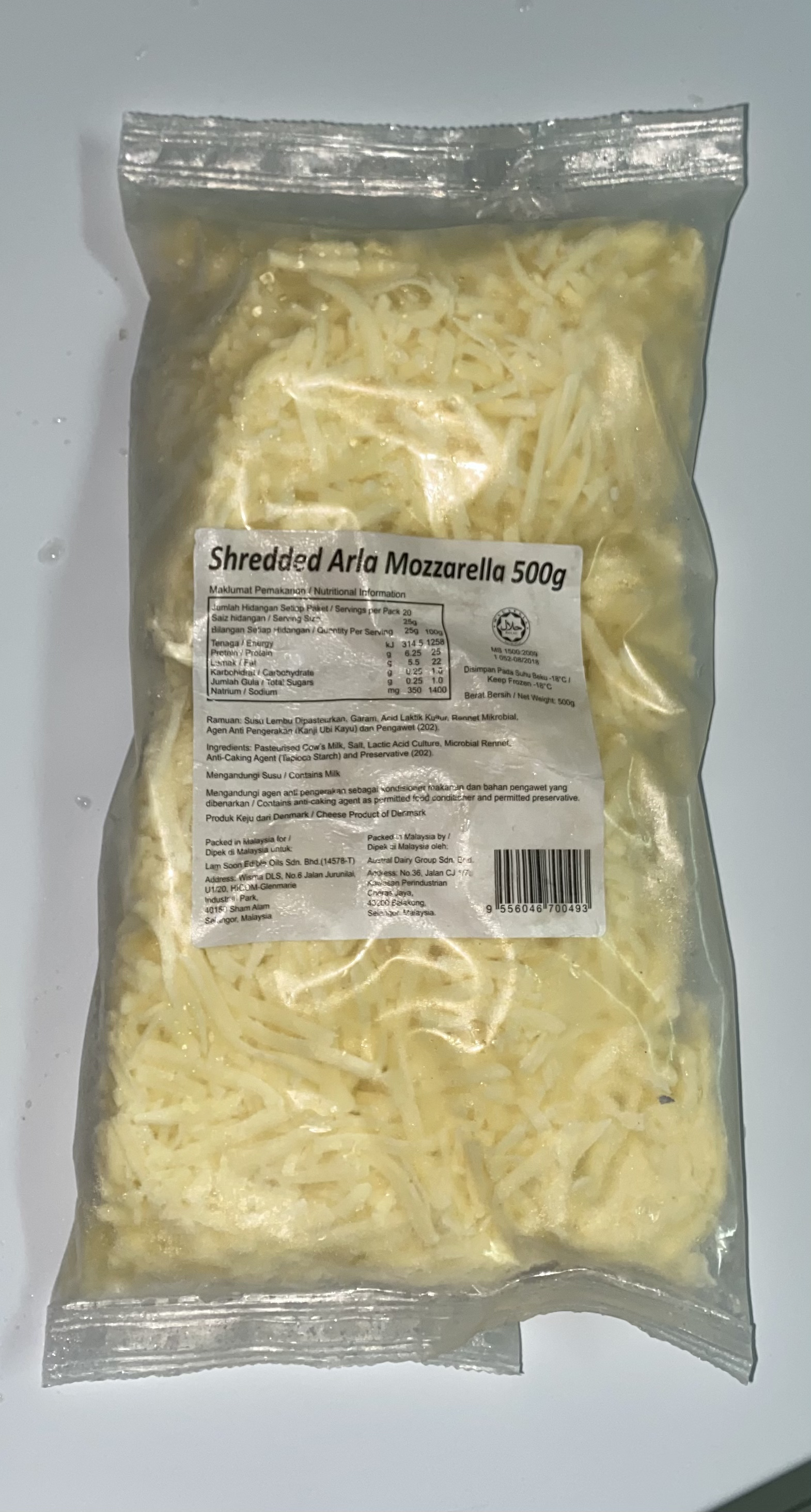 Mozzarella Shredded 500gram