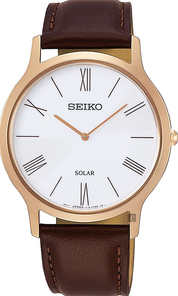 萬年鐘錶 - SEIKO   CS 系列 經典太陽能超薄皮革男錶  V115-0BE0J / SUP854P1   錶徑38MM