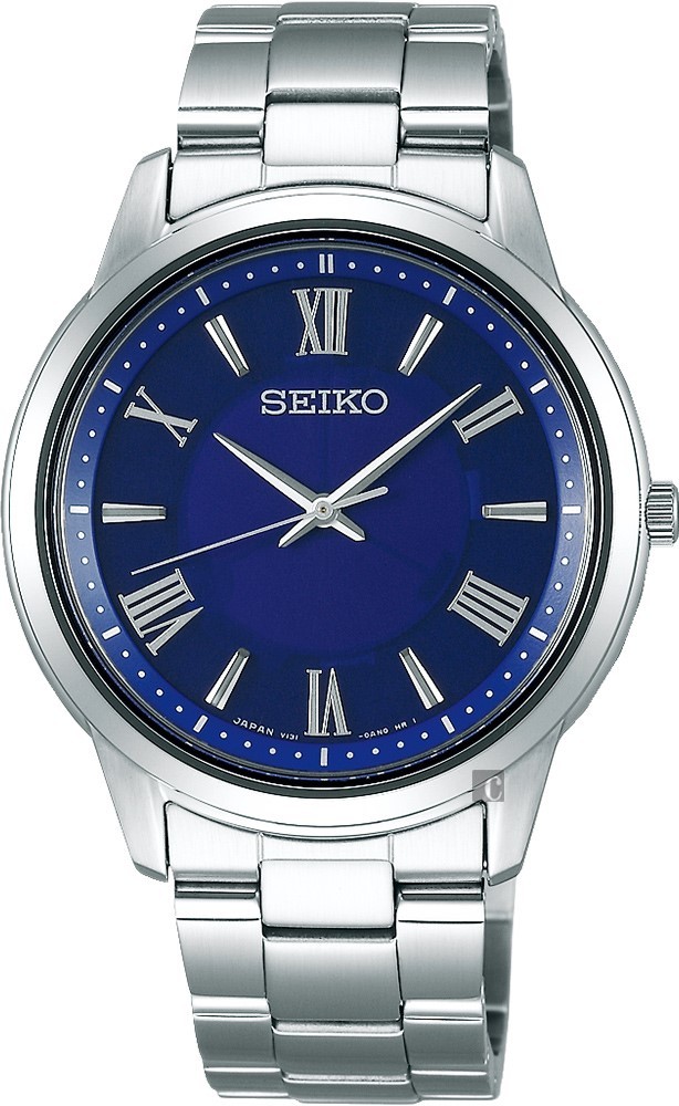 萬年鐘錶 - SEIKO   CS 系列  藍面經典太陽能不鏽鋼男錶  V131-0AG0B / SBPL009J  錶徑39MM