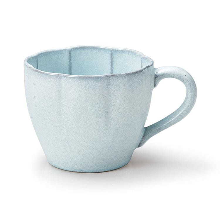 水色 Hana 花形陶瓷馬克杯360ml｜日本瀨戶燒