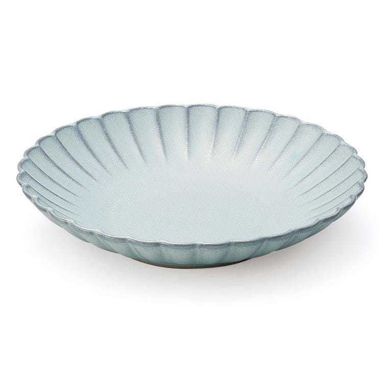 日本瀨戶燒 Hana 花瓣型陶瓷淺盤 甜點盤 16公分 珍珠藍