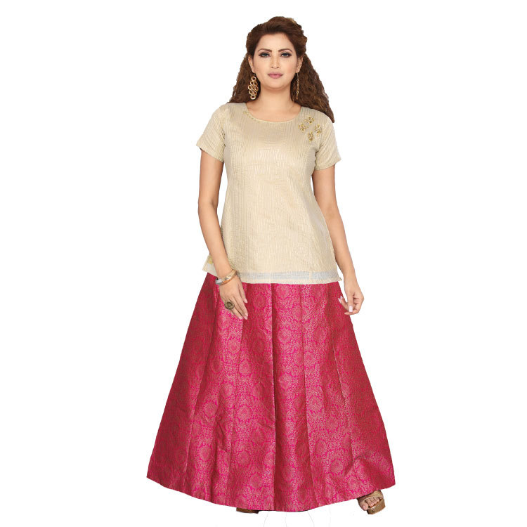 Skirt Brocade Pink SKT007