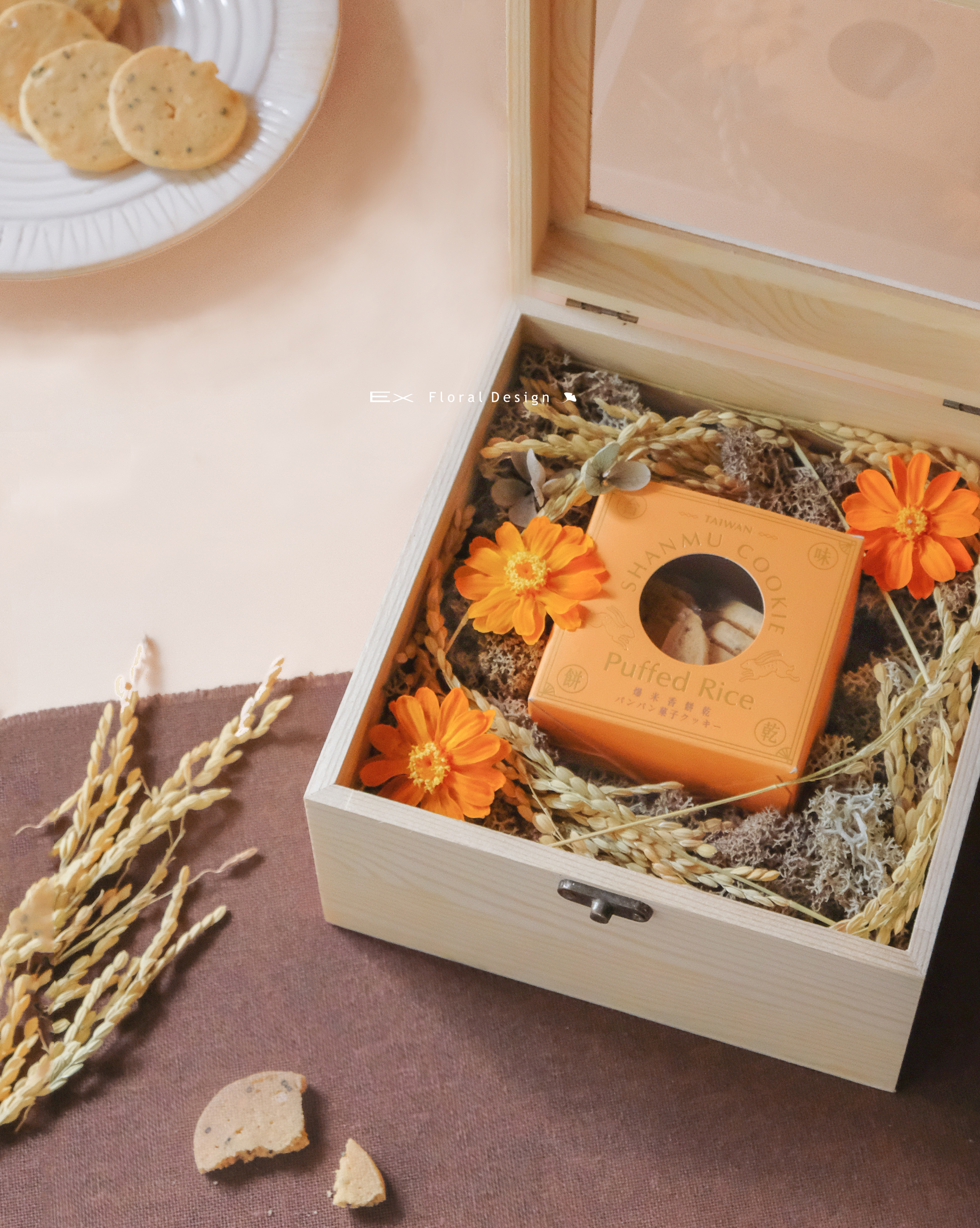 中秋不凋花禮盒｜月兔搗餅〈 山木島聯名款 〉