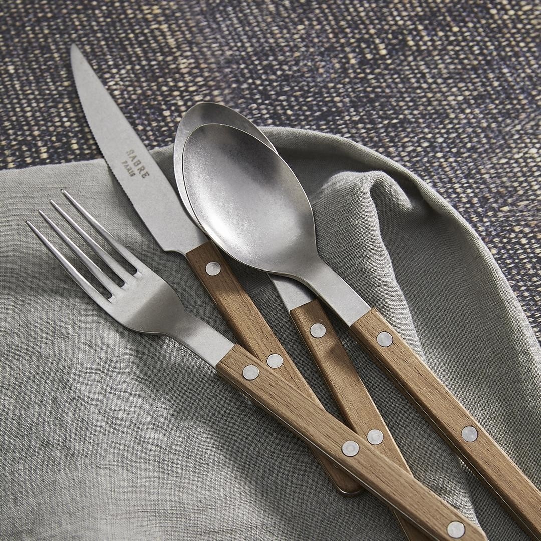 SABRE | Bistrot 復古酒館鈕扣系列 | 起司刀-大 | 霧面 | 柚木