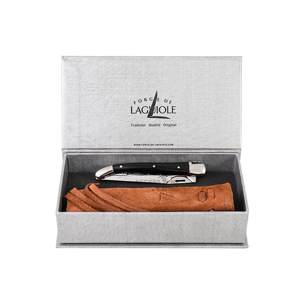 FORGE DE LAGUIOLE | 黑色牛角亮面雪茄剪