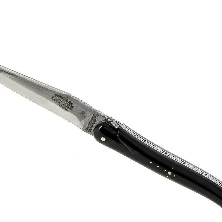 FORGE DE LAGUIOLE | 大師系列全深色牛角柄霧面不銹鋼折刀11cm