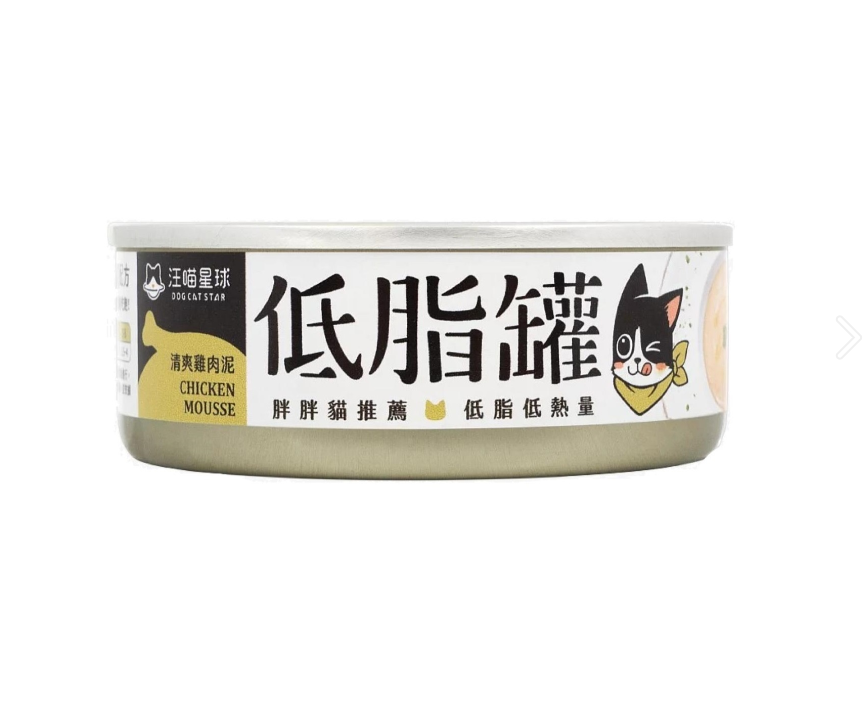 汪喵星球 貓用低脂無膠主食罐 -清爽雞肉泥 80g [1箱24罐]