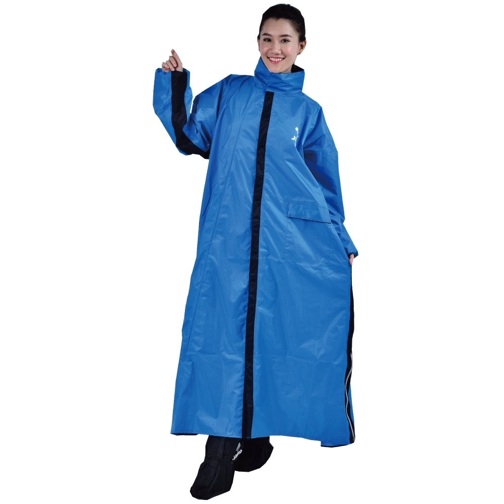 JUMP ACE 藍 雙側開 背包款 雨衣 雨具