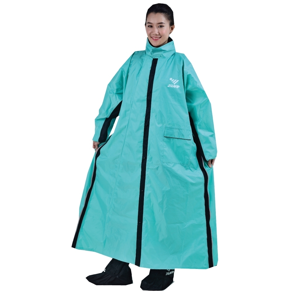 JUMP ACE 湖綠 雙側開 背包款 雨衣 雨具