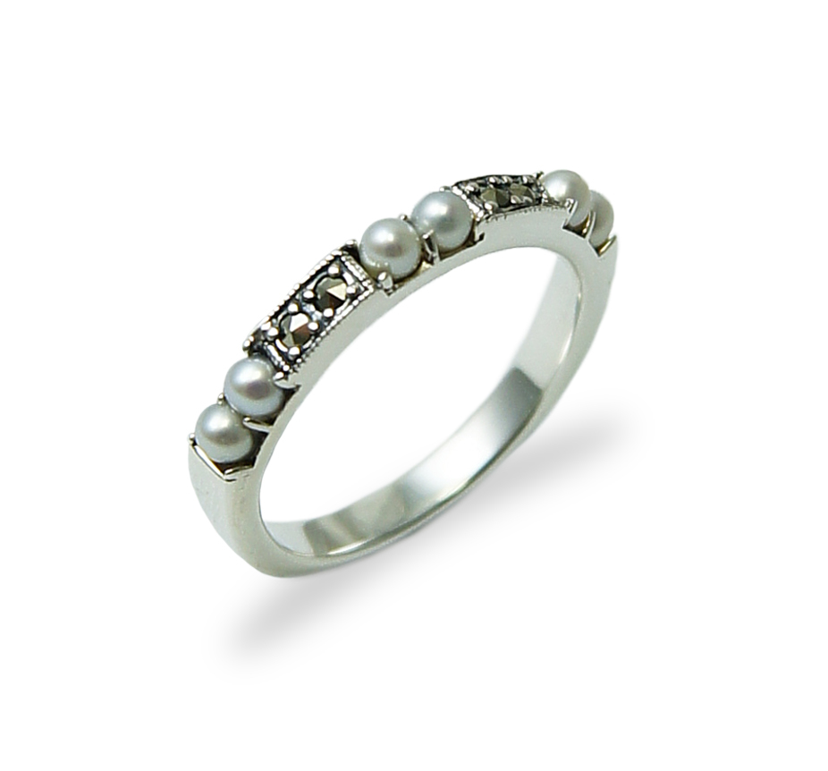 馬克賽石米珠線戒