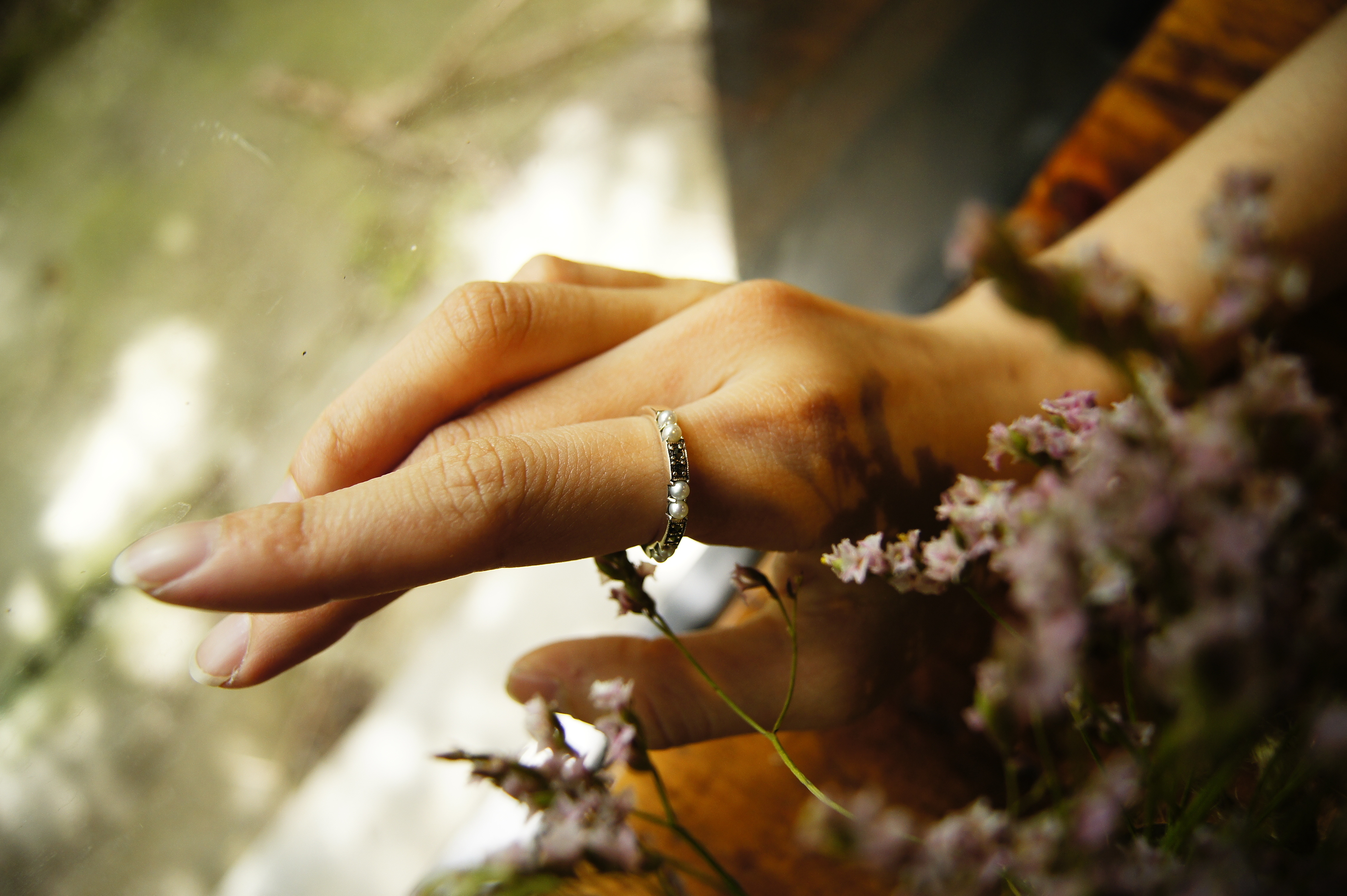 馬克賽石米珠線戒