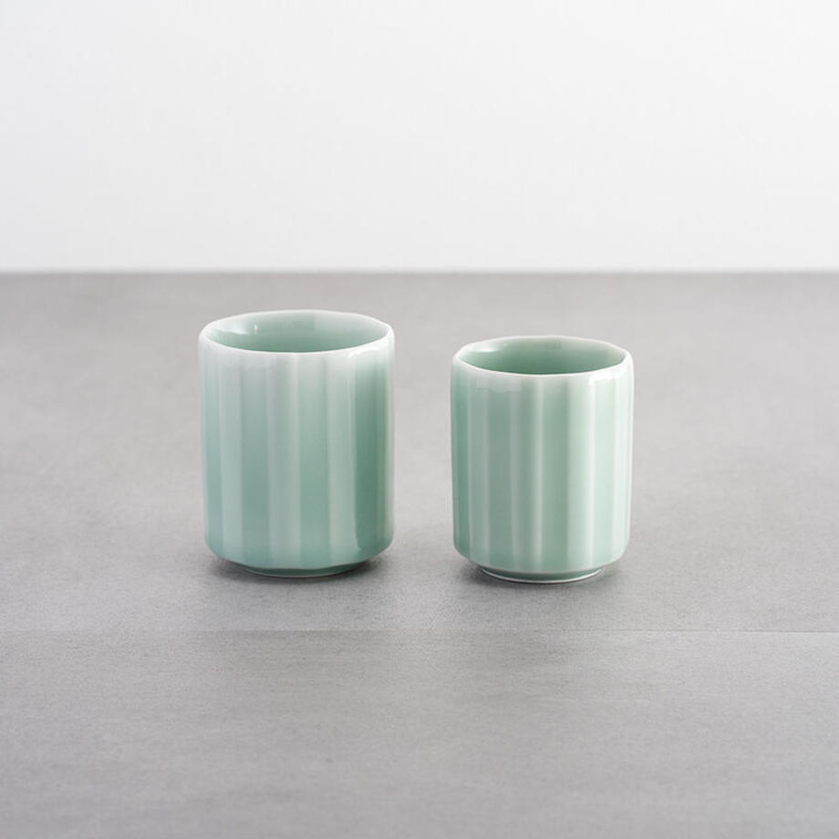 虎仙窯  青瓷夫婦對杯