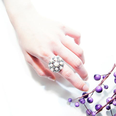 珍珠網狀戒指OP1919