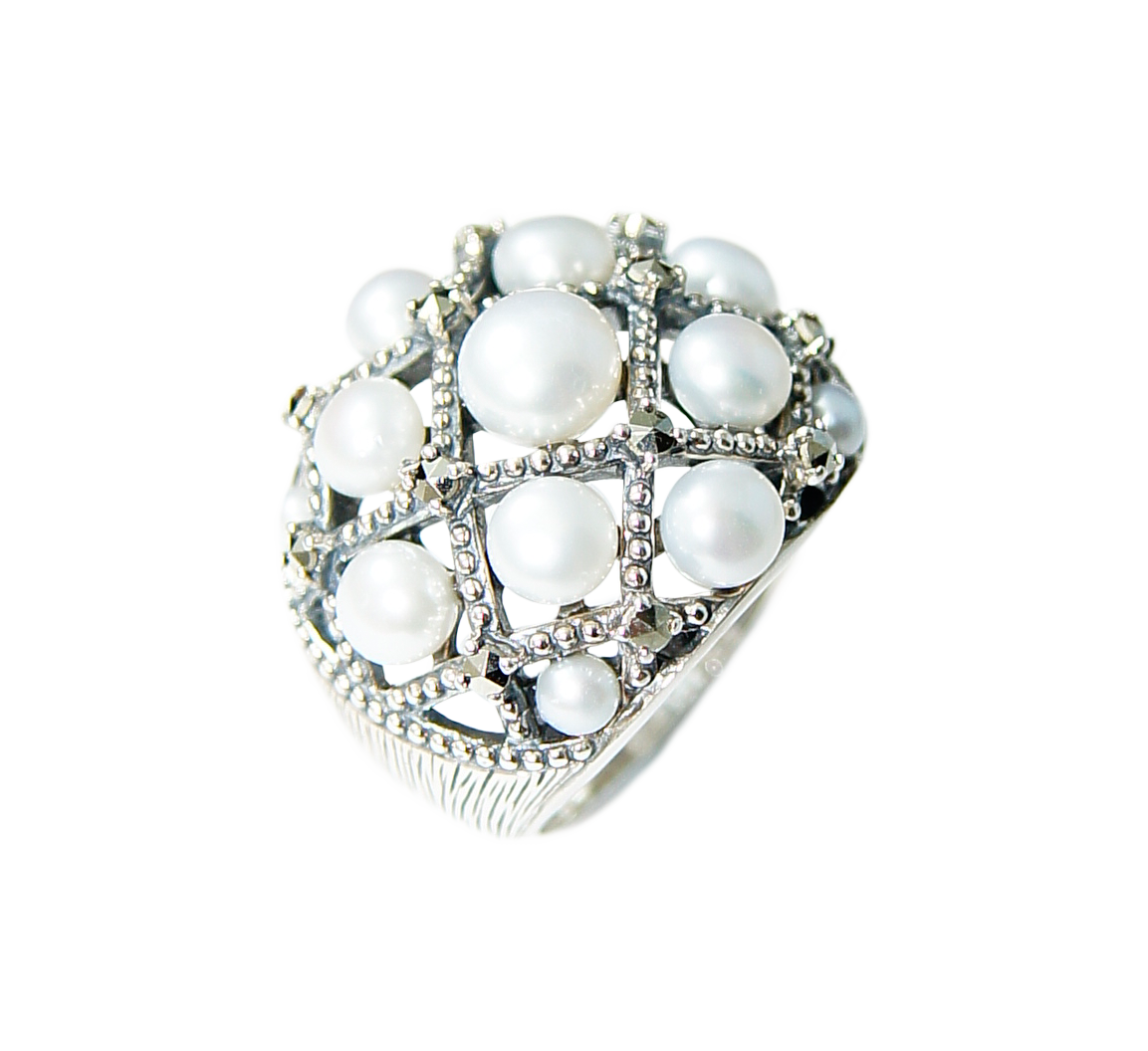 珍珠網狀戒指OP1919