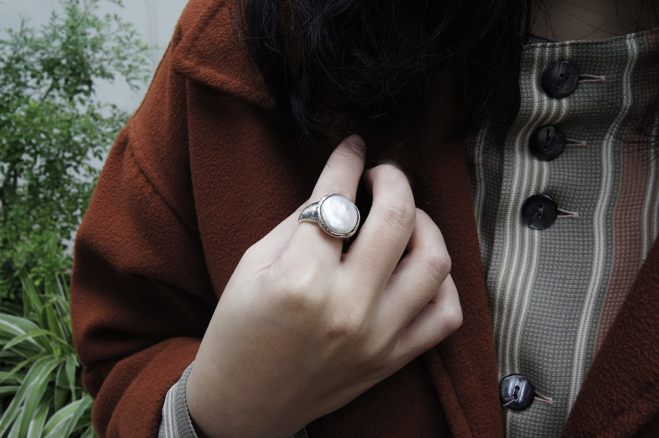 淡水扁珠戒指（OP1900）