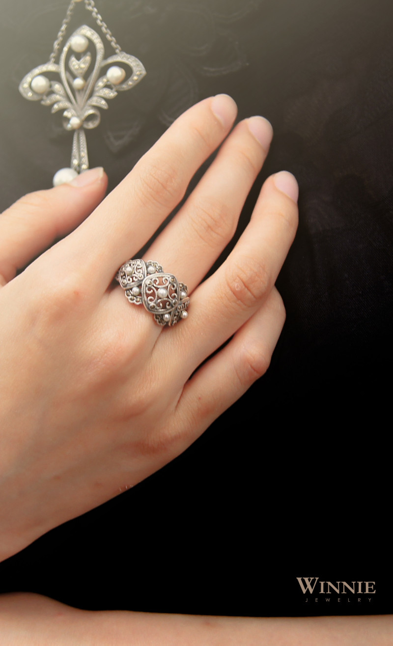 菱形十字架紋路戒指OP1767