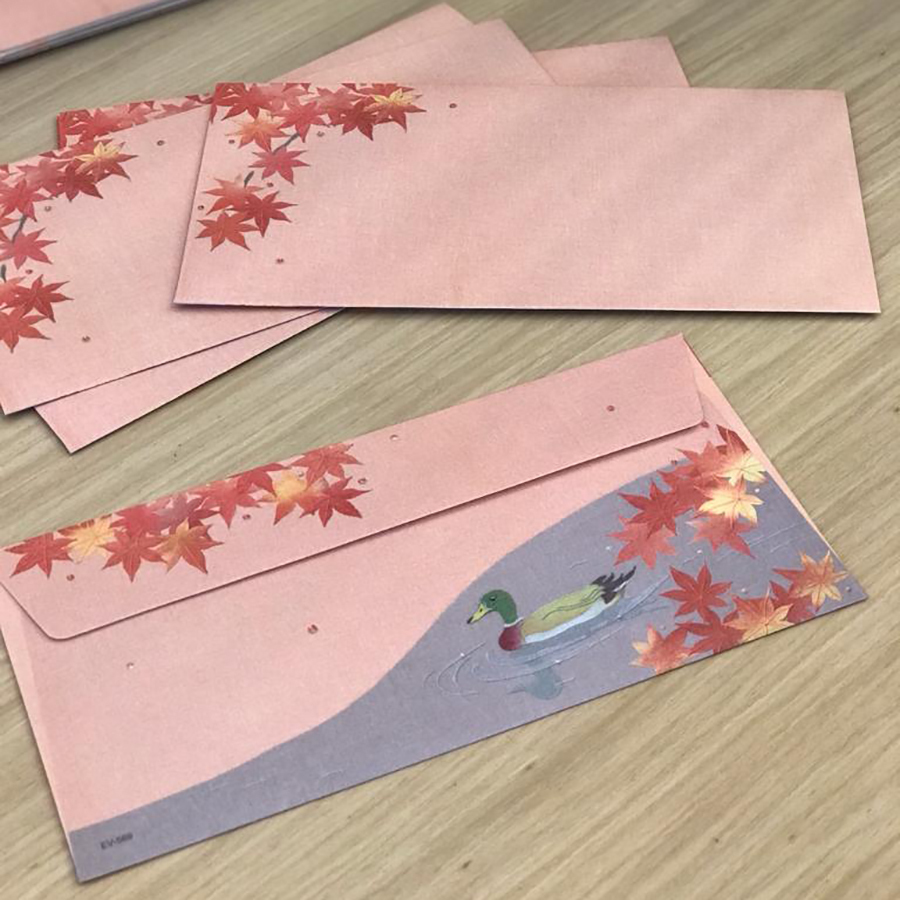 Omichiko 信封 鴨子與秋葉