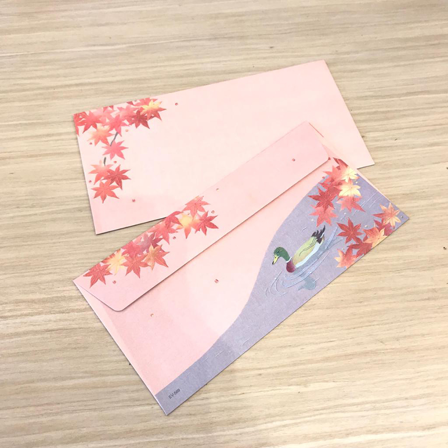 Omichiko 信封 鴨子與秋葉