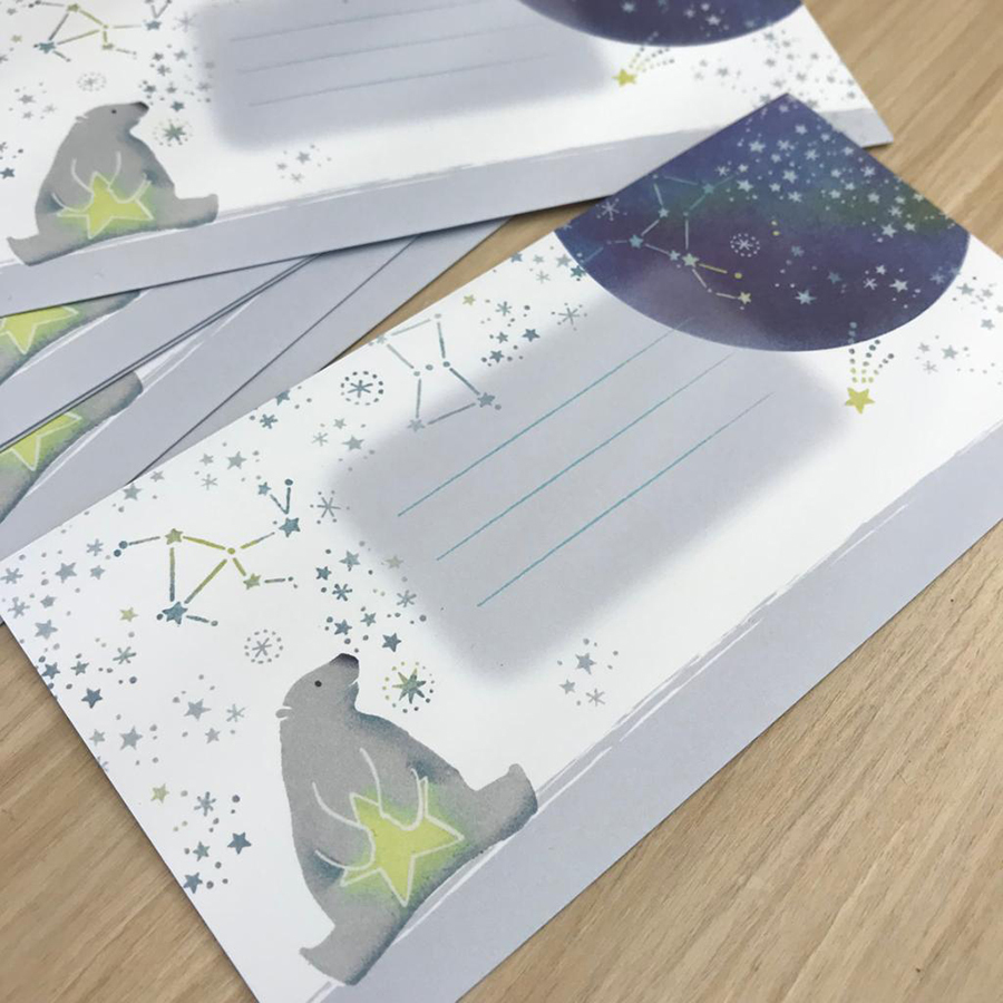 Omichiko 信封 北極熊與星空
