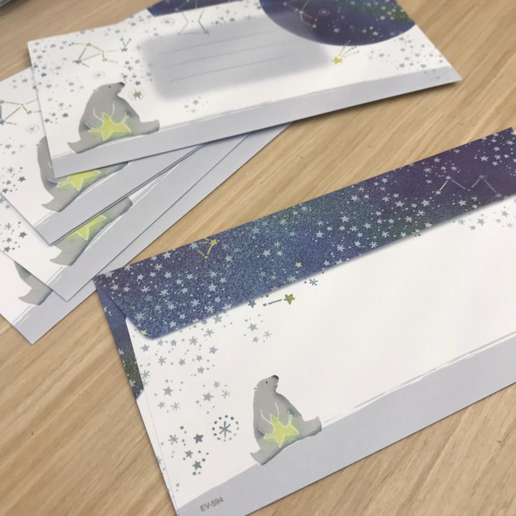 Omichiko 信封 北極熊與星空