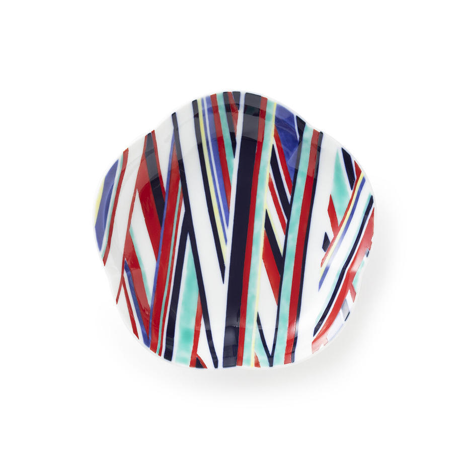 虎仙窯  色鍋島高台皿