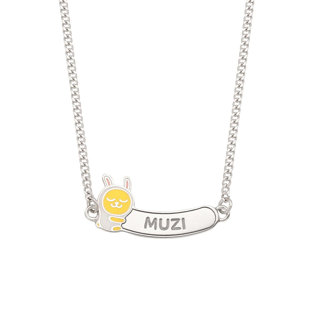 MiniGOLD x Kakao Friends Name Stick Kids Necklace NLKS1158 - MUZI