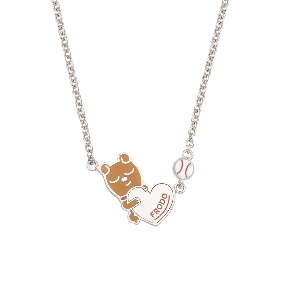 MiniGOLD x Kakao Friends Heart Kids Necklace NLKS1167 - FRODO