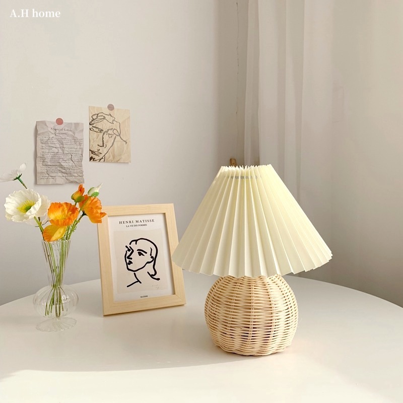 【ＡＨ512】韓國ins奶油圓球百摺檯燈