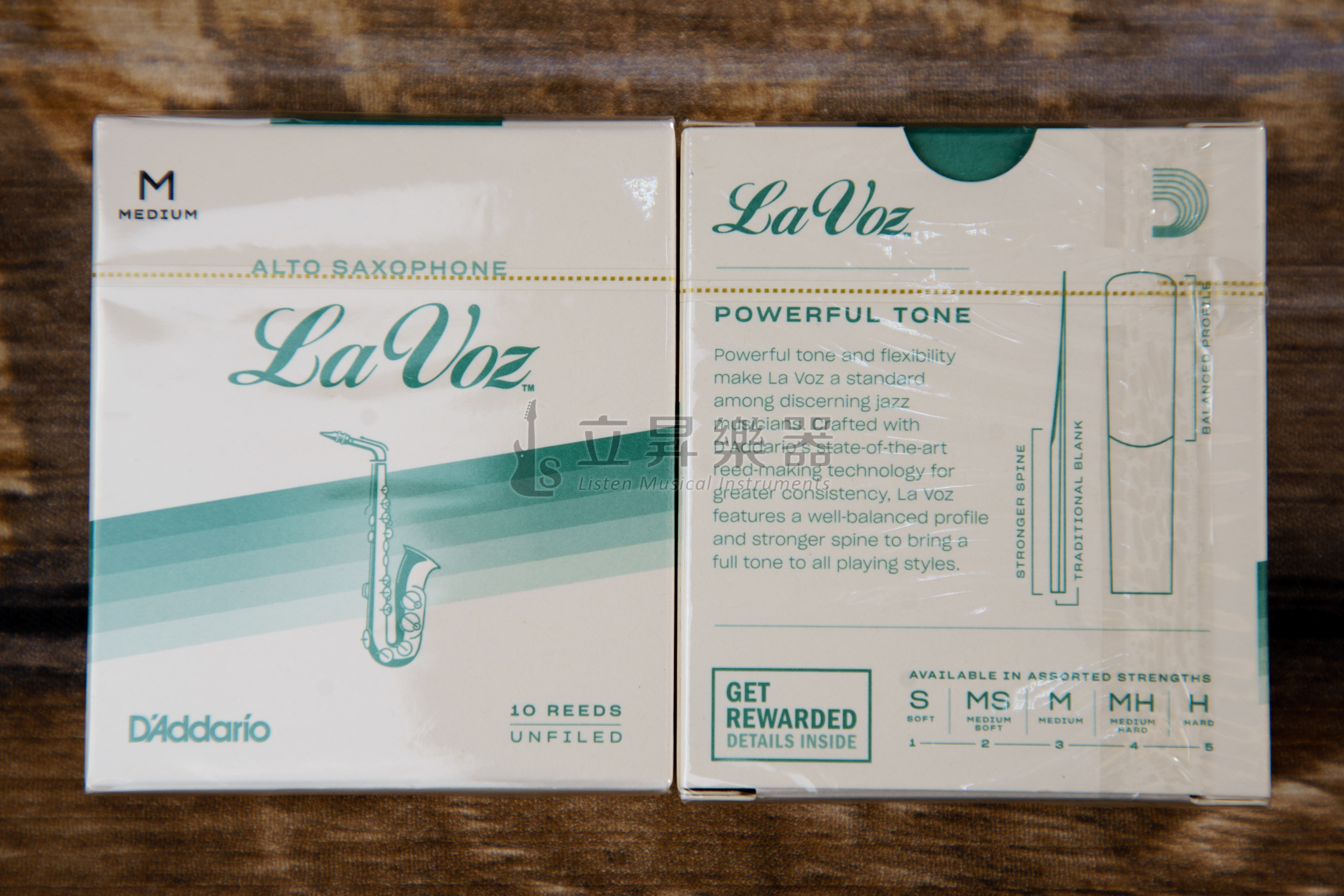 D'Addario LV-A-M LaVoz系列 ALTO中音薩克斯風竹片 Alto Saxophone 10片裝 RJC10MD 硬度:Medium 2.5號