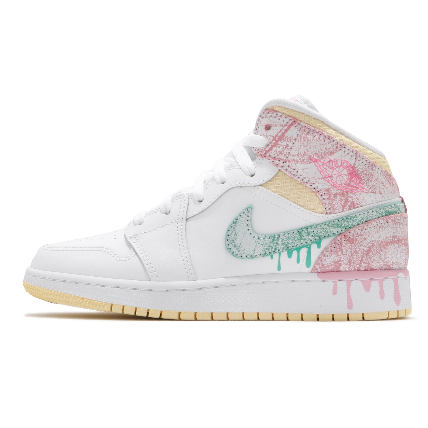-(A6c)-AIR JORDAN 1 MID SE (GS) “PAINT DRIP" 油漆-DD1666 100