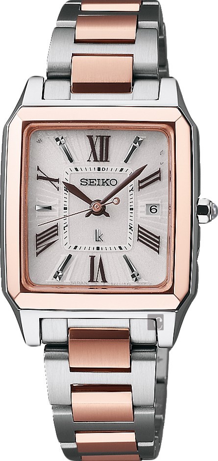 萬年鐘錶 - SEIKO 日本精工錶 LUKIA 系列  太陽能電波腕錶 方型羅馬字女錶   SSVW098J / 1B22-0CF0KS  錶徑 26MM