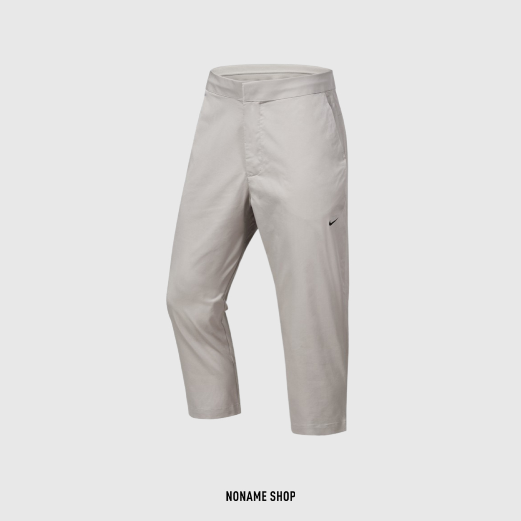 NIKE NSW WVN  小LOGO 休閒 九分直筒褲 淺米色