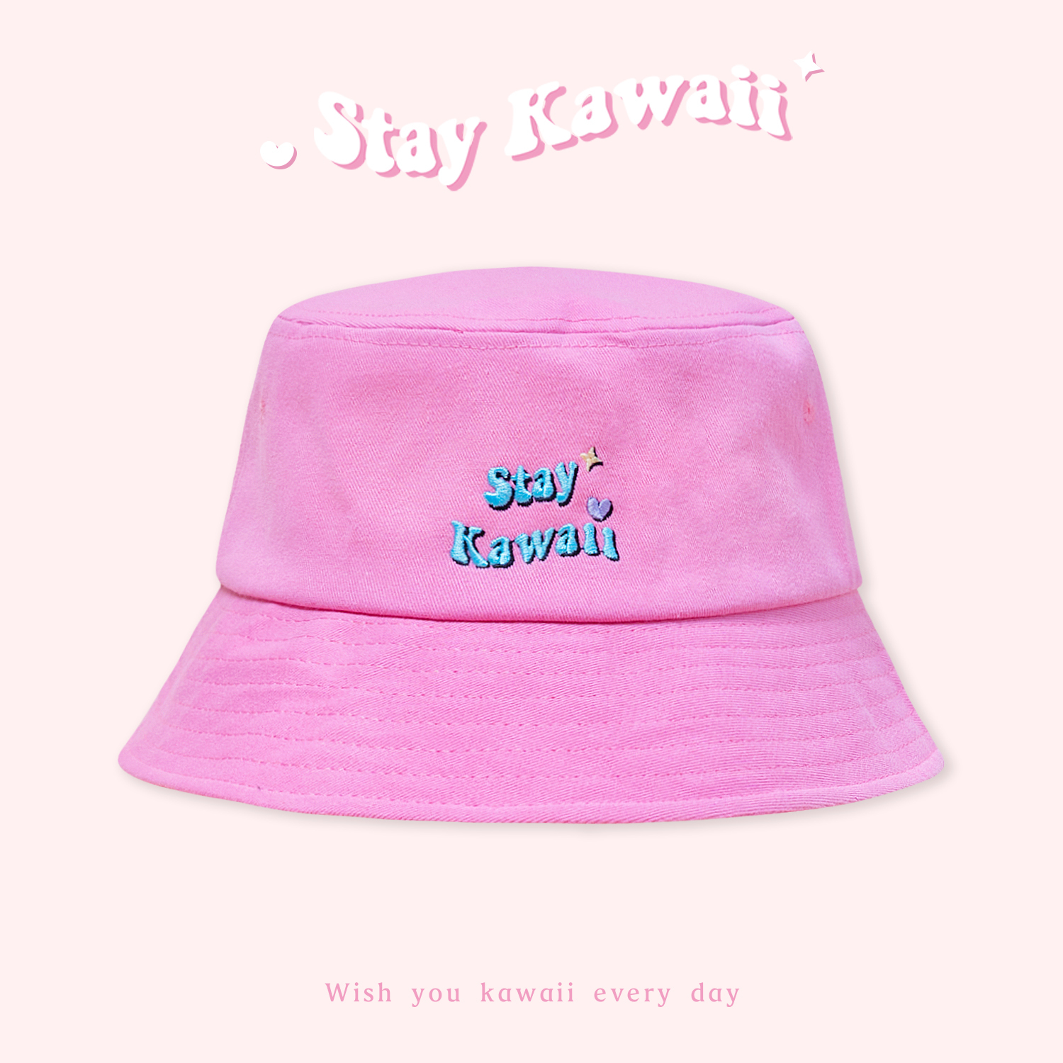 STAY KAWAII 刺繡漁夫帽