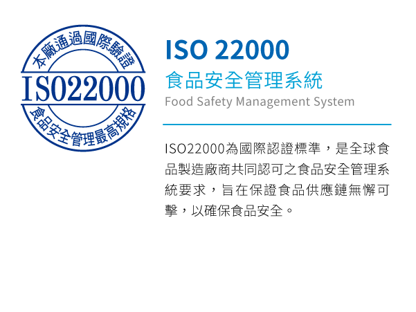 ISO 22000食品安全管理系統