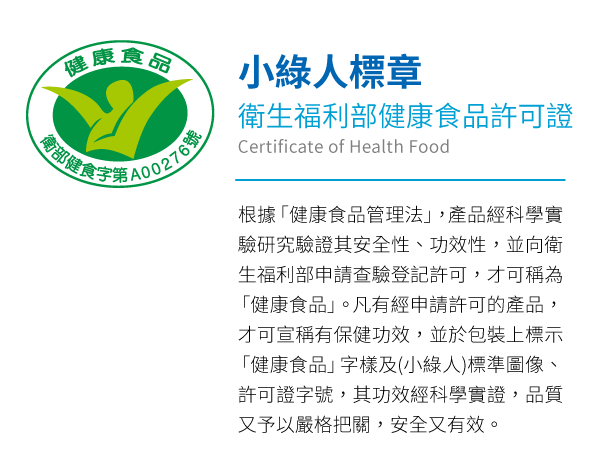 小綠人標章_衛生福利部健康食品許可證