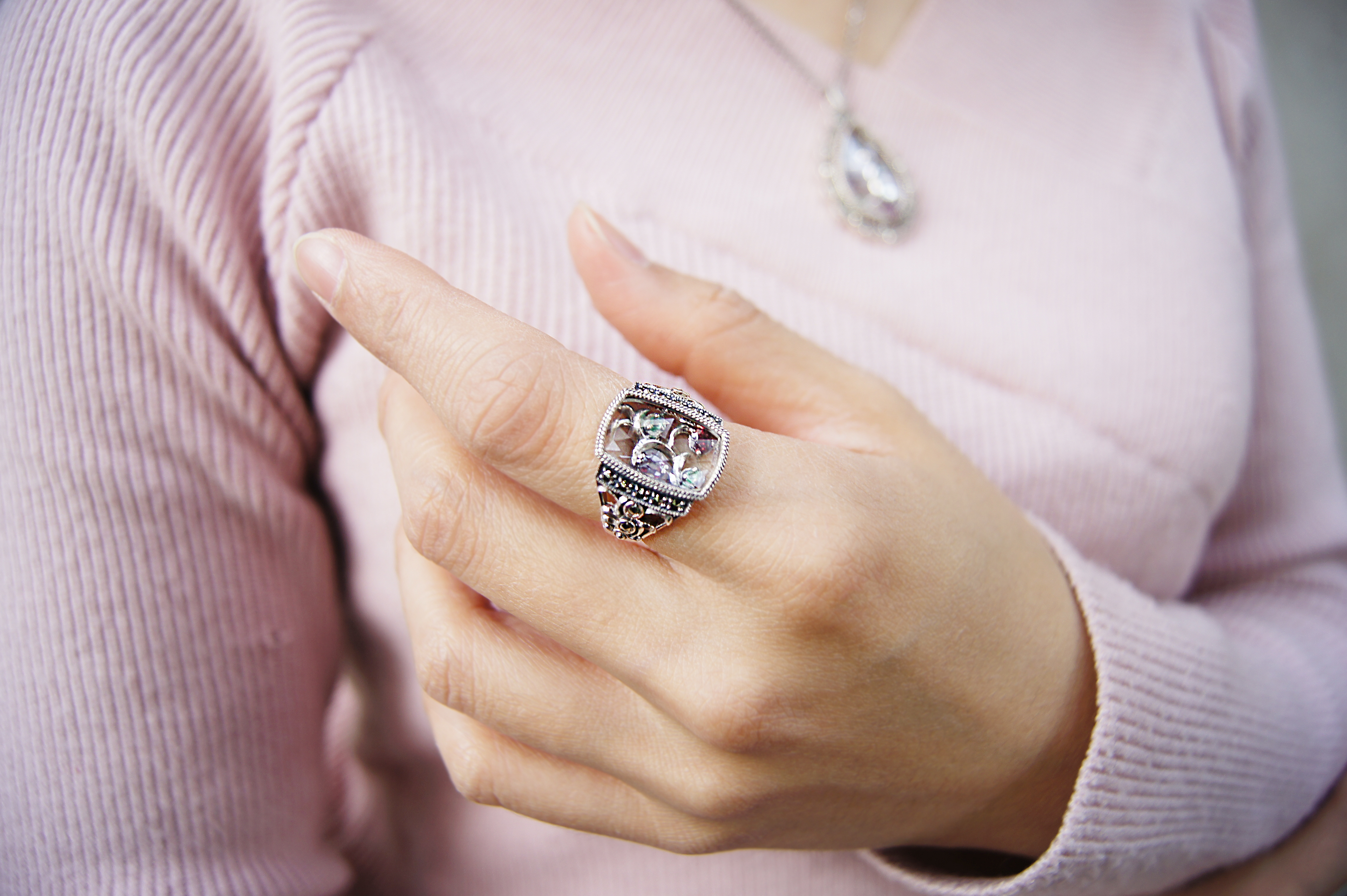 童話切割水晶戒指