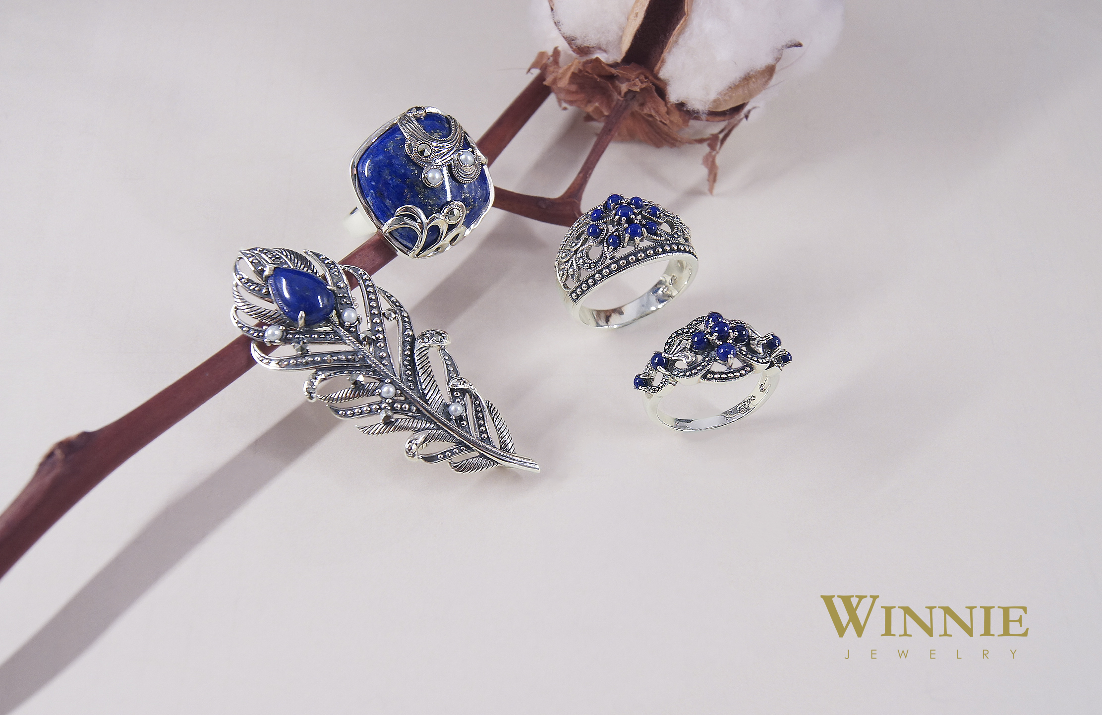 藍花青金石戒指