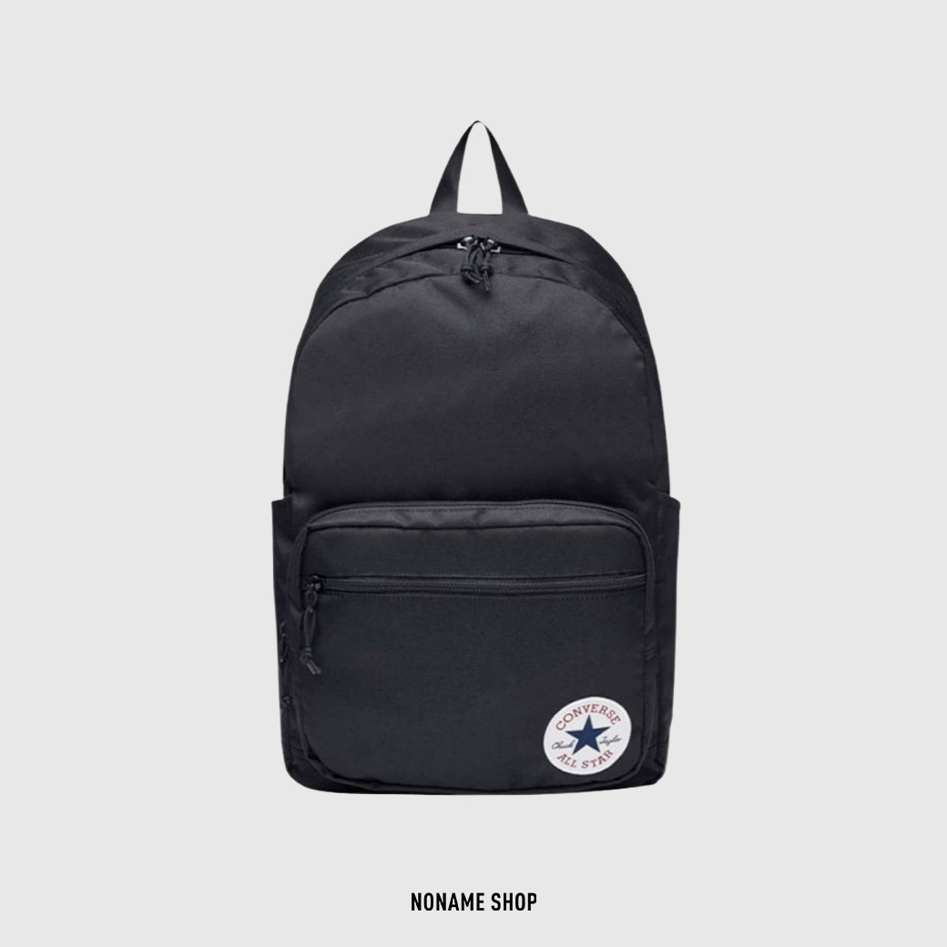 CONVERSE All Star 經典 基本款 黑白 電繡 LOGO 後背包 黑