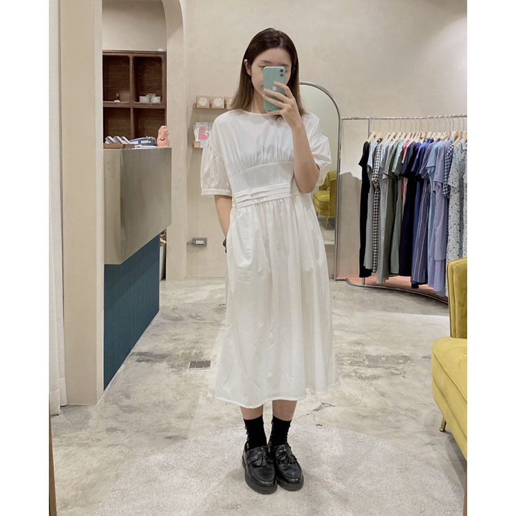 美好軟時光腰飾洋裝-天晴