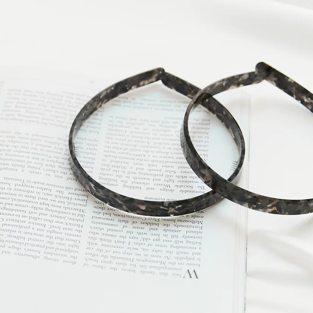 FRANCE LUXE 1/2吋經典髮箍〈珍珠黑〉