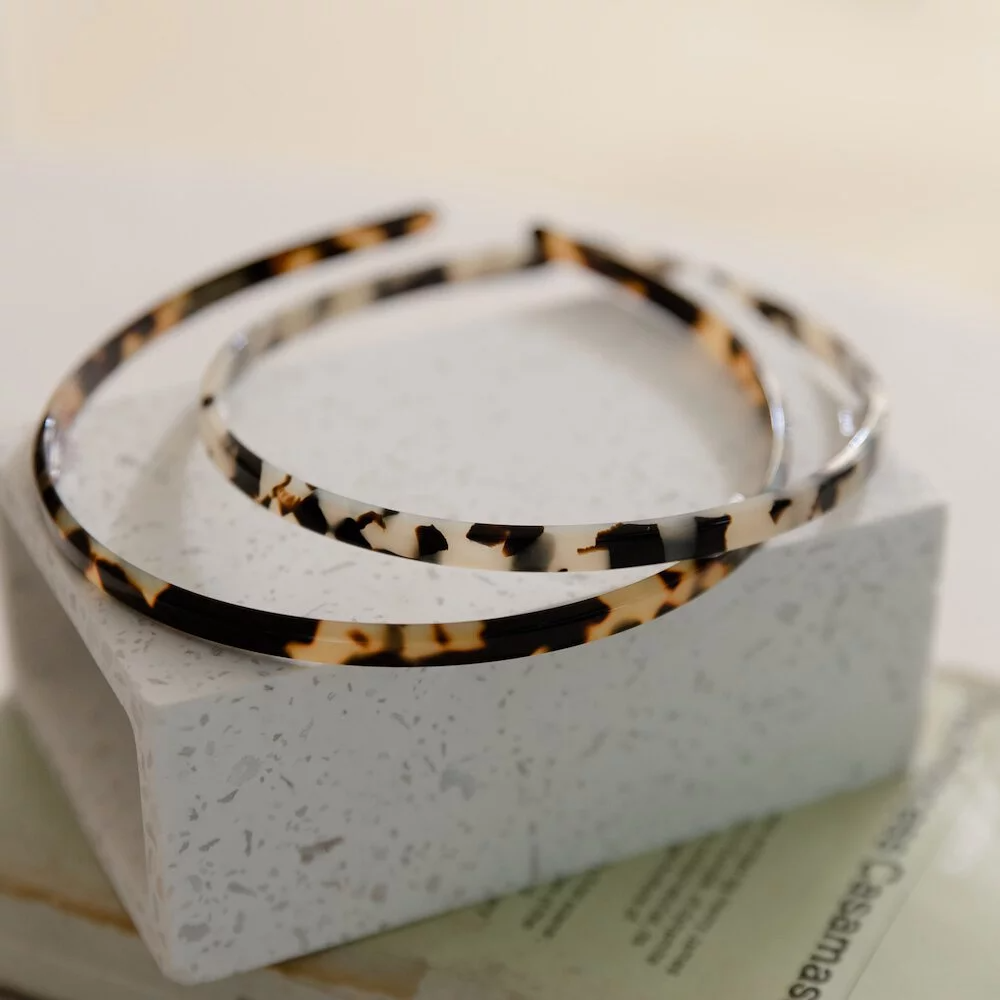 FRANCE LUXE 1/4吋經典髮箍〈象牙琥珀〉