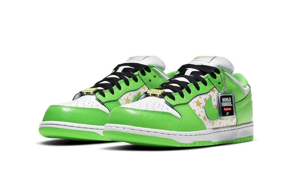 -(A12c)-NIKE SB DUNK LOW OG QS  SUPREME 綠白金-DH3228 101
