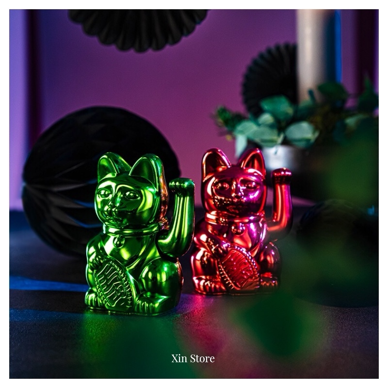 DONKEY Lucky Cats 幸運繽紛自動招手招財貓 聖誕限定款 15cm