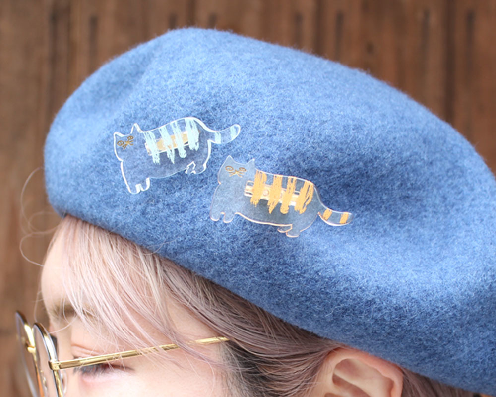 Luccica  透明貓咪髮圈/心口針