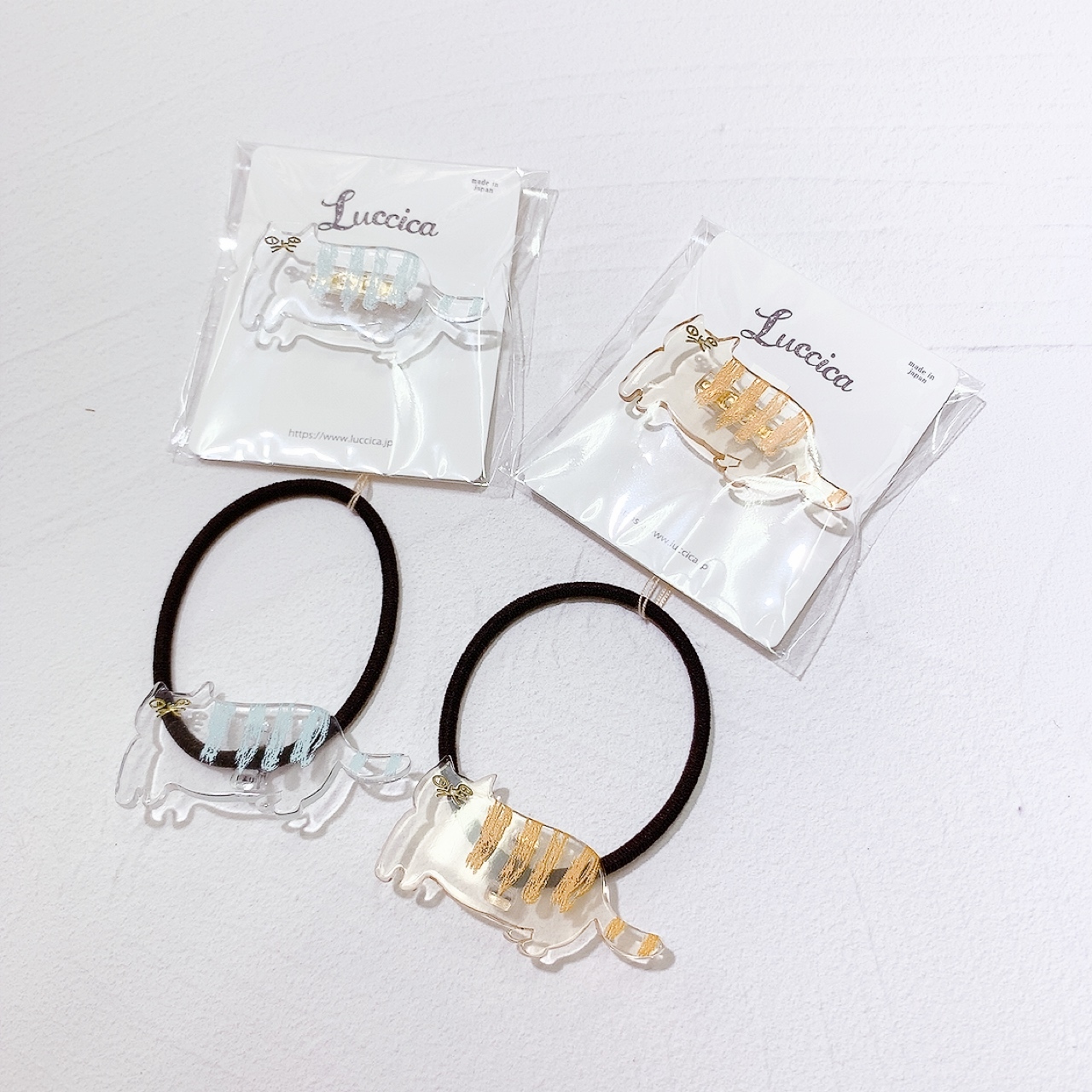 Luccica  透明貓咪髮圈/心口針