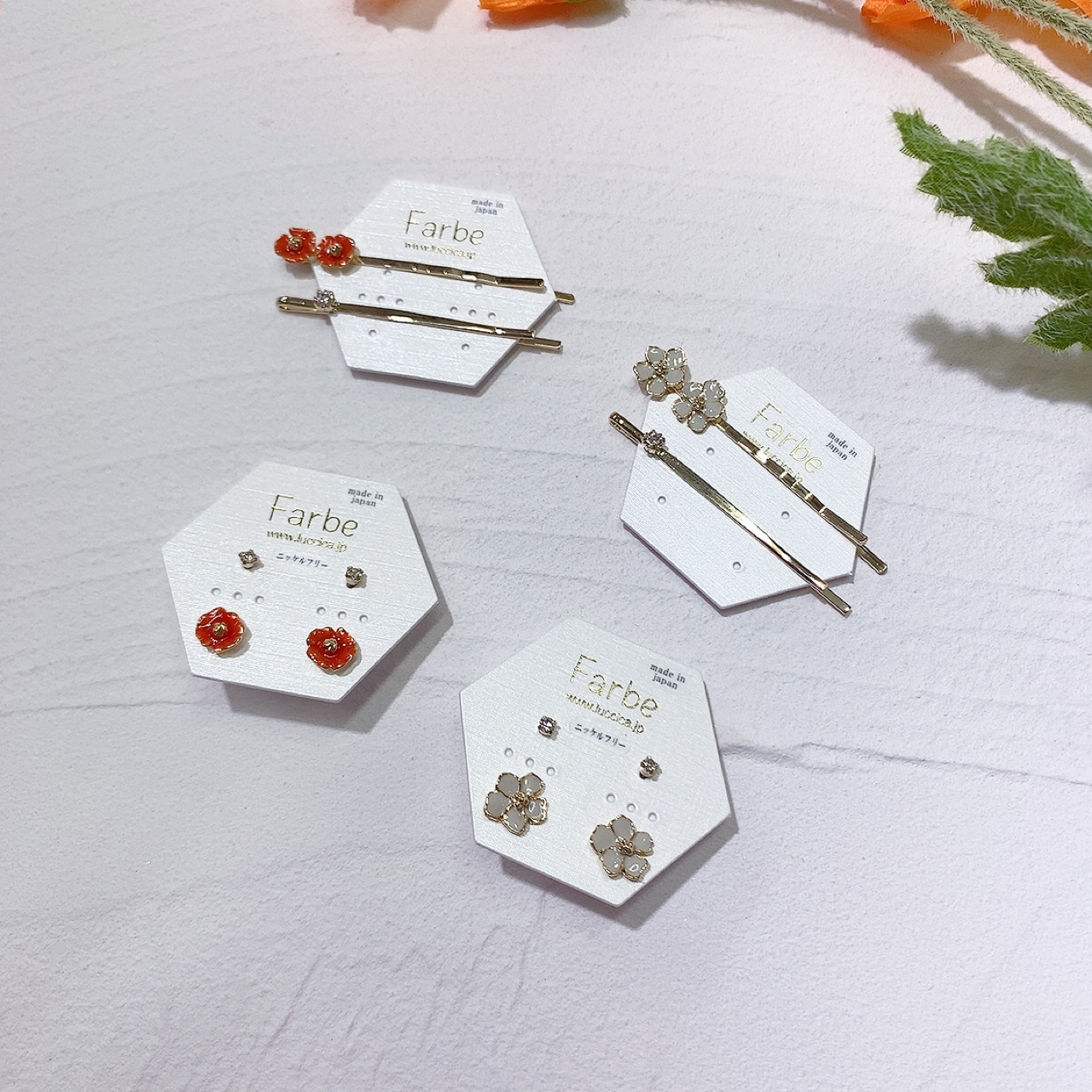 Farbe 小小花朵耳環/髮夾