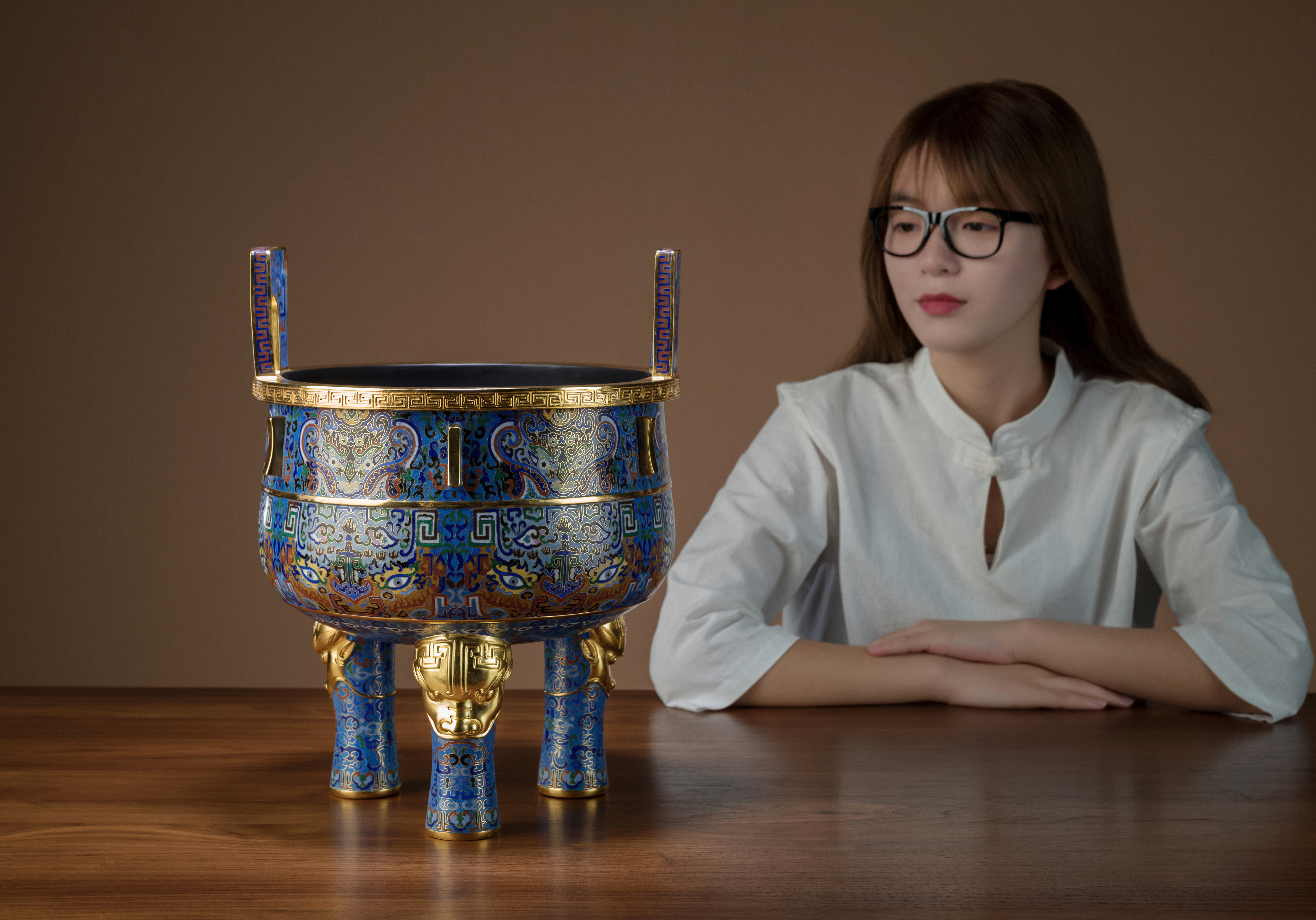 獸面紋鼎式爐尊(景泰藍)◇已停產◇