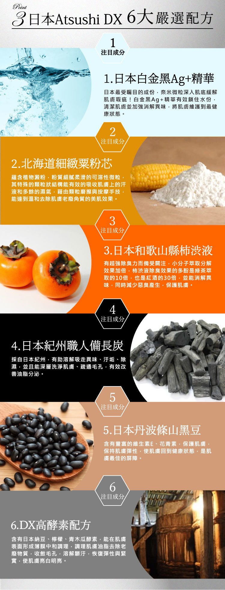 日本消味神皂 黑職柿軽肌皂 成分