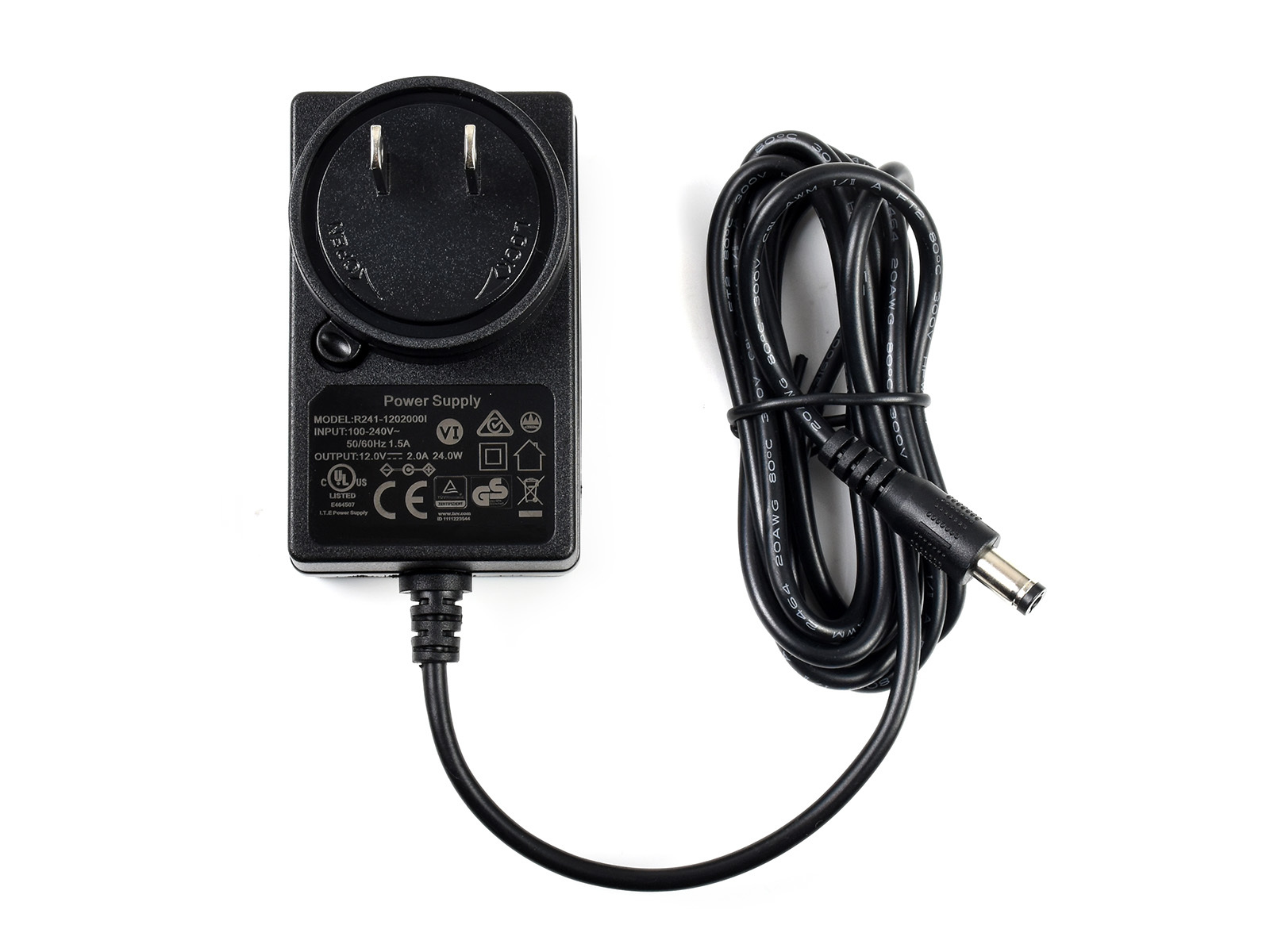 美規電源線(12V 2A外徑 5.5 內徑 2.1 DC 插孔)